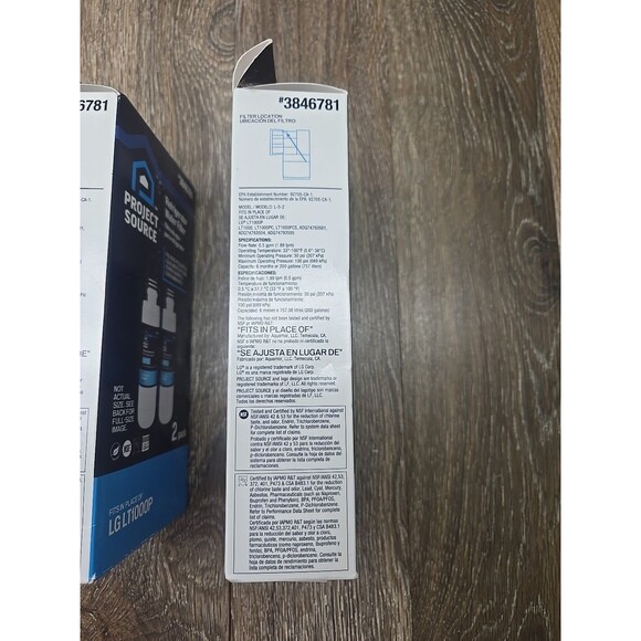4 PACK - Project Source 3846781 L-5-2 Refrigerator Water Filter fits LG LT1000P - Picture 7 of 8